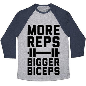 More Reps Bigger Biceps Unisex Tri-Blend <b>Baseball</b> <b>Tee</b> - Product Image 3