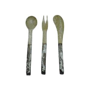 Ensemble de couverts en acier avec manche en agate multicolore, cuillère, fourchette, couteau - Product Image 6