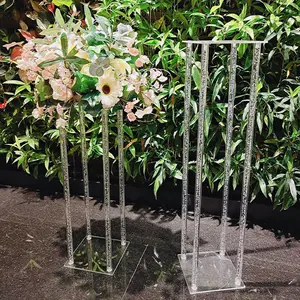 Rõ ràng pha lê Acrylic hoa đứng tùy chỉnh 60cm-100cm Bảng centerpieces cho trang trí đám cưới