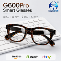 Lunettes IA Professionnelles G600 Pro avec Caméra 13MP IMX386, IA Ouverte, Prise de Notes de Réunions, Transfert WiFi6, Haut-parleurs Doubles, Nouvelle Technologie