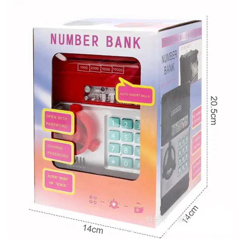 Piggy Bank Cash Coin ATM Bank Electronic Coin Bank for Teens Girls Toy Ages 3-12 Children with Password Lock, Gift and Creative