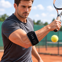 Sangle de coude réglable avec échelle numérotée et coussinet amovible pour l'entraînement au tennis, au badminton et au pickleball