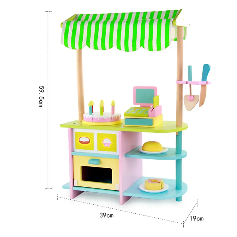 नाटक खेलने खाना पकाने सिमुलेशन बेकरी खिलौने लकड़ी के रसोई खिलौने बच्चों के लिए