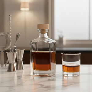 Bouteille carrée <span class=keywords><strong>vide</strong></span> en verre clair personnalisée de 250 ml, 500 ml, 750 ml pour spiritueux, <span class=keywords><strong>vin</strong></span>, whisky, vodka, tequila avec <span class=keywords><strong>bouchon</strong></span> en liège et couvercle en verre - Product Image 5