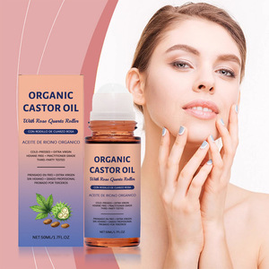 Huile de ricin extra vierge pressée à froid, bille apaisante, hydratation douce pour la peau, soin quotidien portable pour le corps, quartz rose - Product Image 4