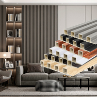 Panneau de plafond rainuré ignifuge en WPC pour intérieur, revêtement décoratif creux en bois composite, panneau composite bois-plastique pour pièce