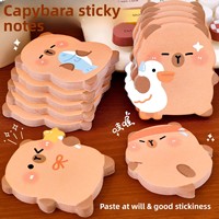Notas Adhesivas con Forma de Capibara para Estudiantes, Adhesivo Fuerte, Pegatinas Reutilizables, 60 Hojas, Modelo A3065