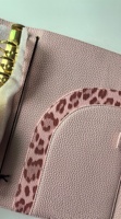 Nueva Cartera Organizadora de Piel Sintética con Diseño Festoneado y Estampado de Leopardo, A6/A7, con Libreta de Hojas Sueltas para Regalo