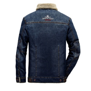 Customized Autumn and Winter <b>Men's</b> Stand-up Collar Zipper Thickened Velvet Casual Cotton <b>Denim</b> <b>Jacket</b> New Arrival - Product Image 5