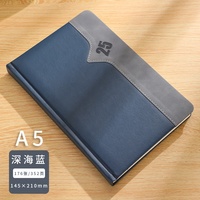 Carnet de notes professionnel A5 en cuir bleu rigide, agenda 2027, planificateur d'objectifs, coffret cadeau, nouveau carnet annuel avec intercalaires