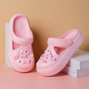 Zuecos de Plataforma Rosa Belce para Mujer, Sandalias de Playa Antideslizantes con Suela Suave y Aumento de Altura, para las Cuatro Estaciones - Product Image 1