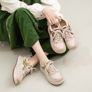 Zapatillas deportivas blancas casuales ligeras con plataforma y punta redonda de estilo retro, modernas y a la moda, adecuadas para todas las ocasiones, zapatos de mujer - Product Image 5