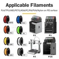 Placa de Impresión de Doble Cara para Bambu Lab X1/X1C/X1E/X2D/P2S/P1P/P1S/A1, Base Térmica de 257*257mm, Accesorios de Impresión 3D