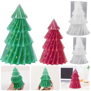 Origami Christmas Tree <b>Candle</b> <b>Mold</b> Tapered Shape Transparent White For Diy <b>Candle</b> Making Kits Christmas Decoration - Product Image 3