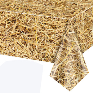<b>Plastic</b> Farm hay <b>Tablecloths</b> for Cowboy West Party Supplies Hawaiian Luo hay Bales for Party Decoration - Product Image 6