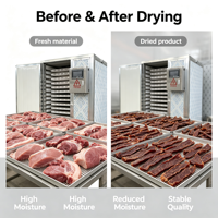 Four de séchage à circulation d'air chaud en acier inoxydable, déshydrateur de viande pour bœuf séché, saucisses, poisson, conception avec chariot à plateaux
