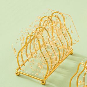 Stock Cup <b>Mat</b> Creative Tea Solid Flower Crystal Epoxy Set Resin Coaster - Product Image 3