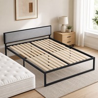 Barre de support de lit verticale Bunkie Board en contreplaqué renforcé, pliable, antidérapante et enveloppée, pour supports de lit jumeau, double, queen et king size