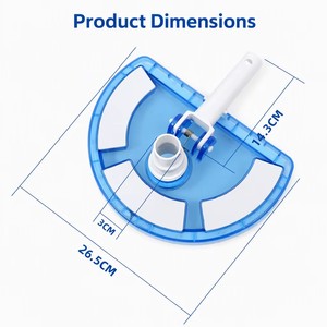 Tête d'aspirateur de <span class=keywords><strong>piscine</strong></span> semi-circulaire bleue transparente avec poignée à clipser facilement en forme de queue de poisson - Product Image 4