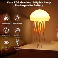Lampe méduse dansante automatique, lumière de nuit LED avec commande vocale, écologique, couleur changeante pour salon