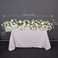 Composition florale artificielle de mariage en soie blanche de haute qualité, centre de table long pour réception et décoration de table des mariés