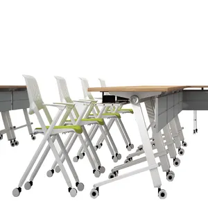 Bureau de formation scolaire moderne <span class=keywords><strong>Table</strong></span> de bureau pliable avec roue mobile <span class=keywords><strong>Table</strong></span> de bureau pliante - Product Image 1