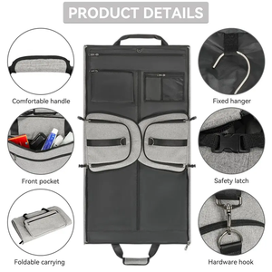 Sac de voyage pliable pour homme, sac de week-end convertible, grand, imperméable, avec logo personnalisé, sac de transport pour vêtements, sac de voyage - Product Image 5