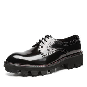 Nouvelles Chaussures Habillées en Cuir Respirant pour Hommes, Rehaussantes, Noires Brillantes, Tendance Automne, Imperméables et Antidérapantes - Product Image 3