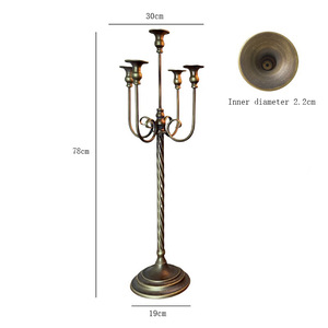 LANJO Durable Bronze Floor Standing Multi-headed High Legged Candlestick Holder <b>Ornaments</b> Wedding Props - Product Image 2