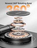 Soporte Plegable de Silicona para Teléfono Celular, Ajustable 360 Grados, Compatible con Todos los Modelos, Negro/Plateado