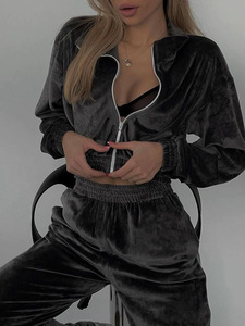 RUIQUWIN New Arrival Two Piece Sweatsuit Set <strong>Women</strong> Zipper <strong>Straight</strong> <strong>Leg</strong> Wholesale Tracksuits <strong>Jogger</strong> Sets Solid Trendy Activewear - Product Image 2