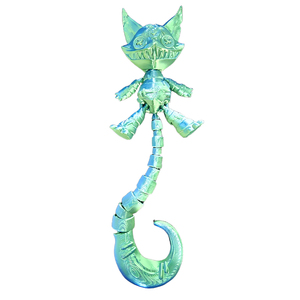 Modèle de jouet chat à queue de démon imprimé en 3D, créatif et tendance, nouveauté et article fantaisie, ornement animaux dinosaures avec articulations mobiles - Product Image 1