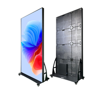 Pantalla LED Publicitaria Móvil con WiFi, Personalizada, de 960*1920mm, P2.5, para Interiores, con Soporte de Pie, 1 Año de Garantía