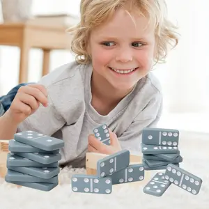 4006 double 6 six domino set game 28 grey colores white dot 6mm mold thickness professional custom for caisno gambling