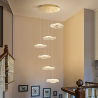 Lustre linéaire moderne pour escalier, télécommande LED pour plafonds hauts, salon, mezzanine, villas, lofts, appartements