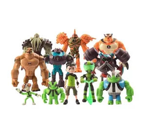 11-piece Set Ben 10 Toy Collection Protector of Earth Digital Model Cartoon-themed Action Figures and Animal Characters PVC N-11