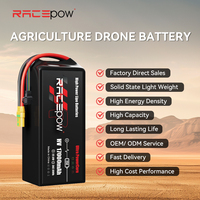 Batterie Li-po Racepow 25C haute tension, haute autonomie, 500+ cycles de vie, 17000mAh 17Ah 6S 22.8V 12S 45.6V pour drones agricoles de pulvérisation