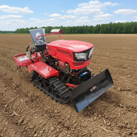 Tracteur chenillé électrique télécommandé pour les rizières, l'agriculture du riz avec roue de désherbage et créateur de buttes