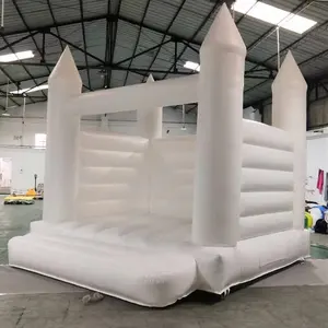 High Quality White Pink Blue bouncy castle kid toddler children outdoor jumping white bouncy castle inflatable bouncing castle