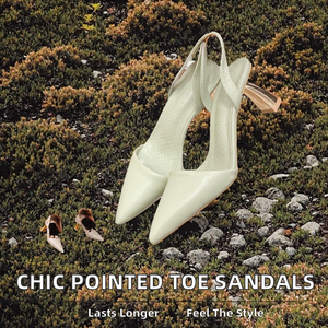 Sandalias de Cuero Elegantes y a la Moda con Punta Abierta y Diseño Antideslizante - Zapatos Casuales Ligeros para Verano y Exteriores - Product Image 2