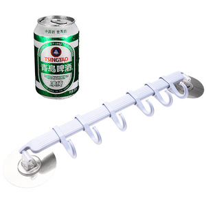 Creative kitchen wall-mounted <b>hooks</b>, PVC adhesive <b>bathroom</b> towel rack, six-link <b>hooks</b>, no drilling required, traceless adhesive - Product Image 5