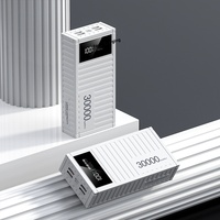 Banque d'alimentation à batterie Li-polymère à affichage LED de 30 000 mAh à charge ultra-rapide PD avec entrée Type-C et Micro USB