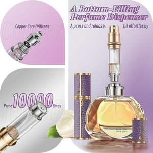 ขวดฉีดน้ำน้ำหอมหนังแท้10มล. ขวดสเปรย์เติมได้สำหรับเดินทางก้นขวดดีไซน์หรูหรา - Product Image 4