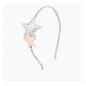 Diademas para bebé con lazo y estrella, banda delgada de color liso ondulado, diadema para niñas, accesorios de moda para el cabello con brillo. - Product Image 3