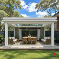 Serre en verre préfabriquée Mexin en aluminium pour véranda, jardin, patio et enclos de piscine