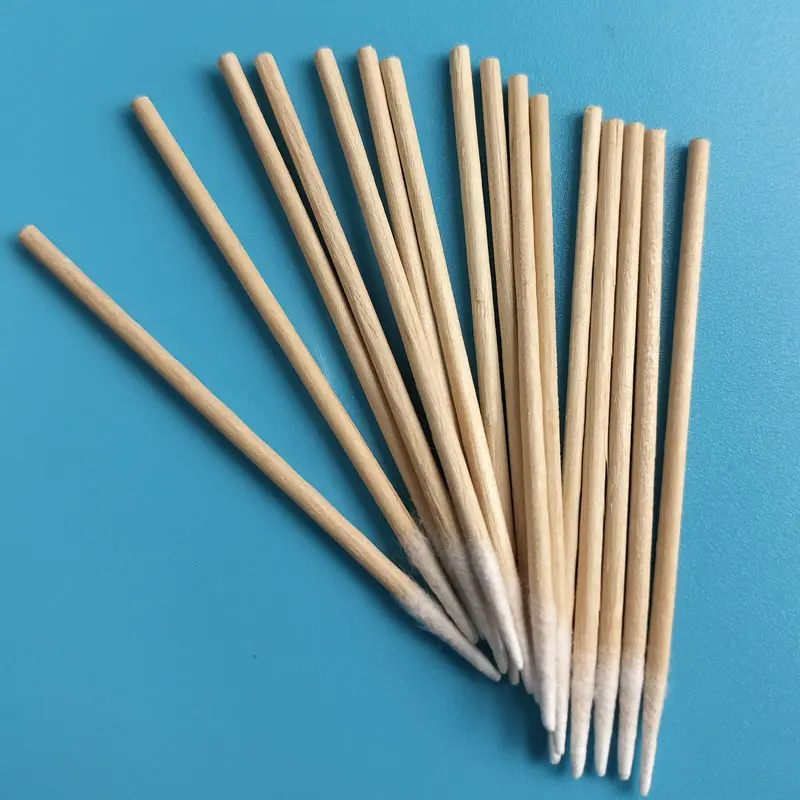 100pcs Eco-friendly Wooden Stick 1mm Micro Pointed Cotonete para Tatuagens Sobrancelha