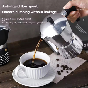 Moka italiano pentola stufa-Top caffettiera con valvola di pressione in alluminio per Espresso e birra fredda di alta qualità - Product Image 2