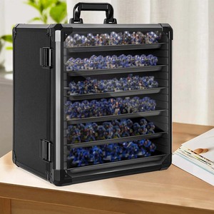 Mallette de transport portable en aluminium, <span class=keywords><strong>mini</strong></span>, verrouillable et antichoc pour jeux de table, miniatures, éléments de terrain, boîte à jouets - Product Image 2