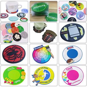 Sous-verres ronds en silicone antidérapants et résistants à la chaleur, écologiques, avec logo personnalisé, diamètre 90 mm, pour boissons, fabriqués en usine. - Product Image 3
