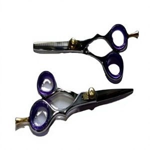 Juego de tijeras de peluquería profesional ASAP, sostenible, negro mate, recubierto de polvo, hoja recta ajustable, diseño de alta Pakistán - Product Image 3